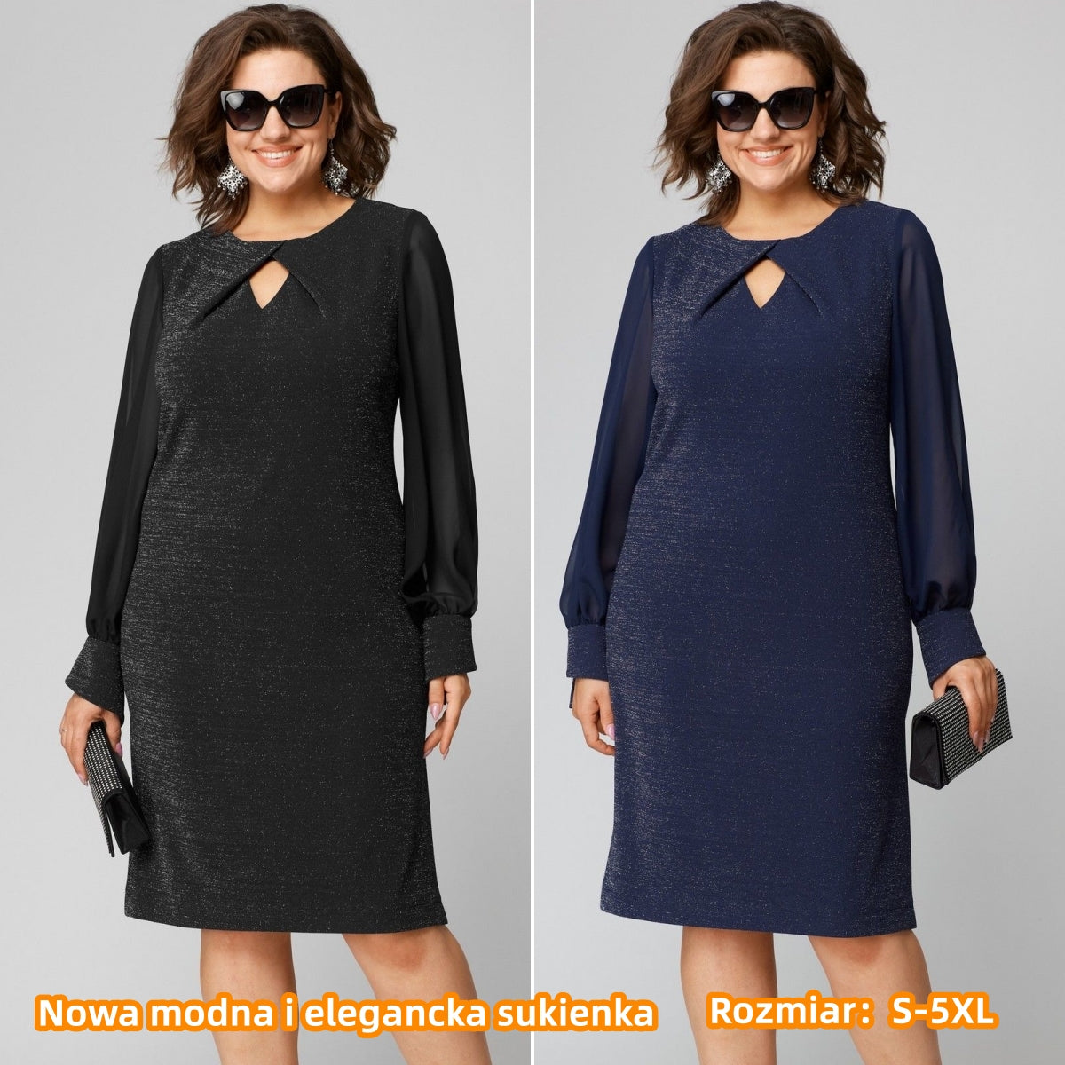 💖💖【S-5XL】🍁🍂Wysokiej jakości elegancka sukienka na jesień i zimę w nowym stylu3854373