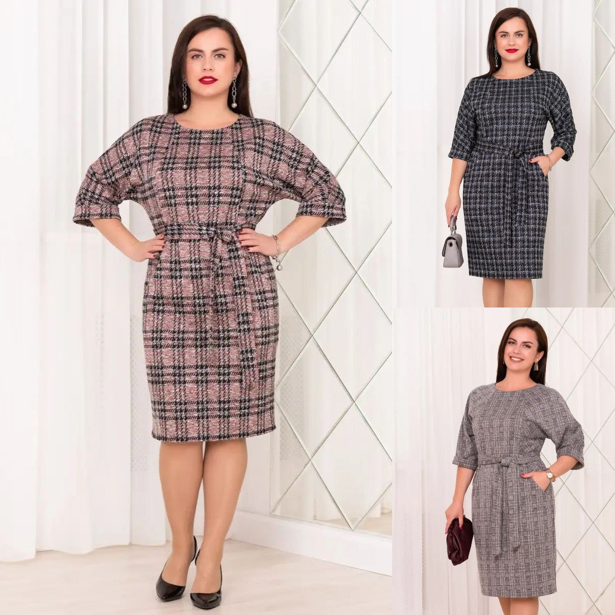 😍🎃【Limitowana oferta 50% zniżki】【S-5XL】Elegancka sukienka plus size na jesień i zimę3811853