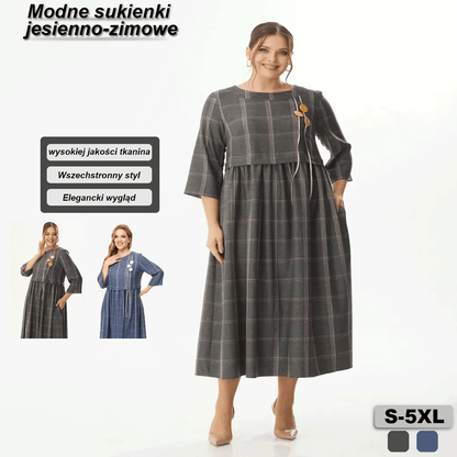 💖💖【S-5XL】🍁🍂Wysokiej jakości stylowa sukienka w nowym stylu na jesień i zimę 3836597