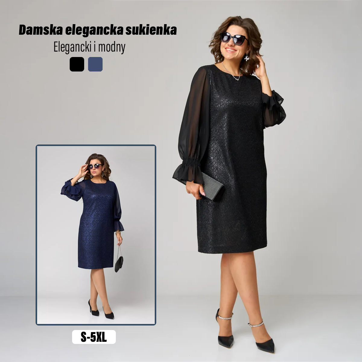 💖💖【S-5XL】🍁🍂Wysokiej jakości stylowa sukienka w nowym stylu na jesień i zimę-3837554